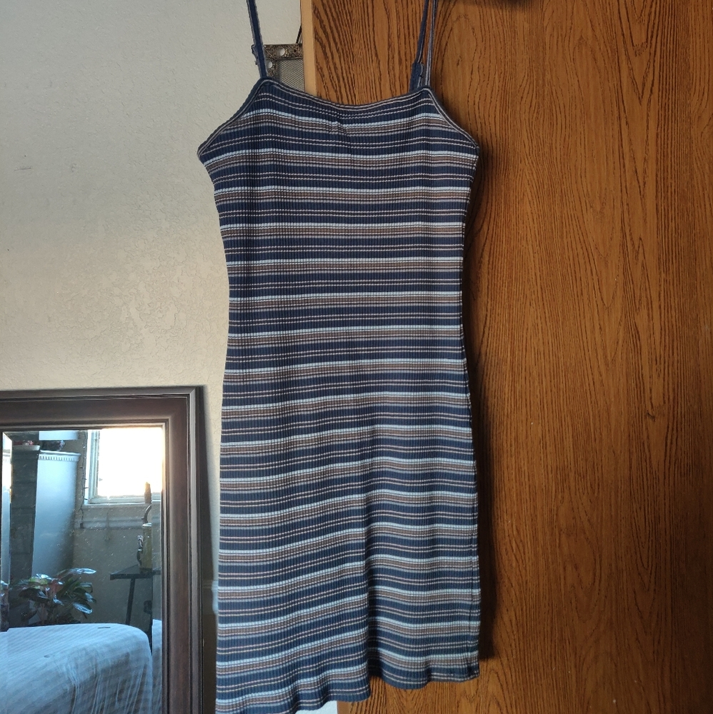Blue striped tank dress